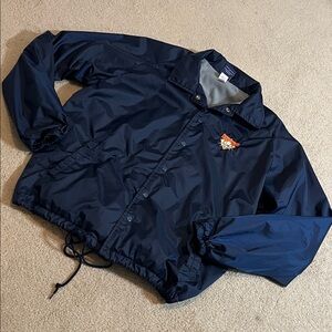 Cooperstown Dreams Park navy blue nylon windbreaker jacket, men’s size large